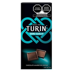 Turin Zero Chocolate Amargo Sin Azúcar. Tablilla 90g image