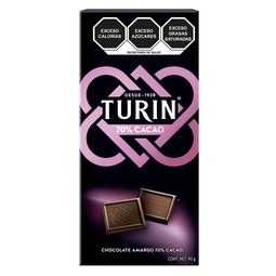 Turin 70% Cacao Chocolate Amargo. Tablilla 90g image