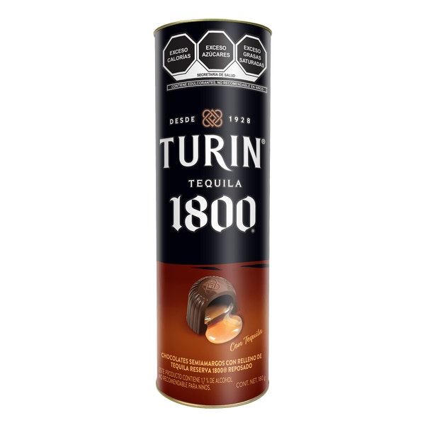 Turin Tequila 1800 Reserva Chocolates con licor Tubo 180 g