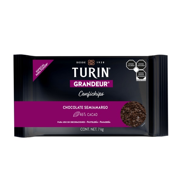 Turin Confichips Chocolate Semiamargo. Bolsa 7kg