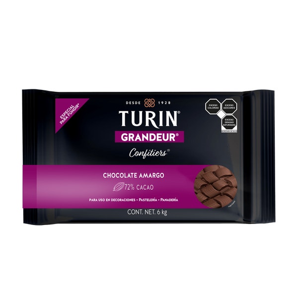 Turin Confitiers de Chocolate Amargo. Bolsa de 6 kg