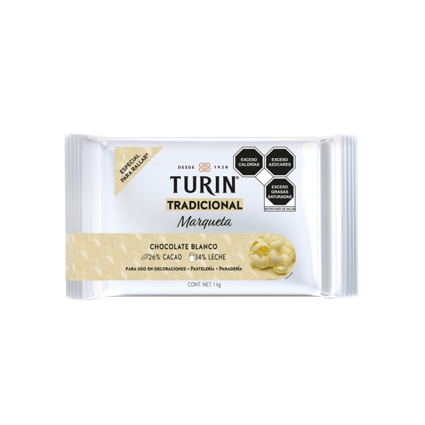 Turin Marqueta Chocolate Blanco. Bolsa 1kg