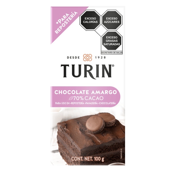 Turin Tablilla Chocolate amargo para Repostería 100g