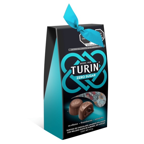 Turin Masterpieces Zero Chocolates Rellenos Sin Azúcar. Caja 70g
